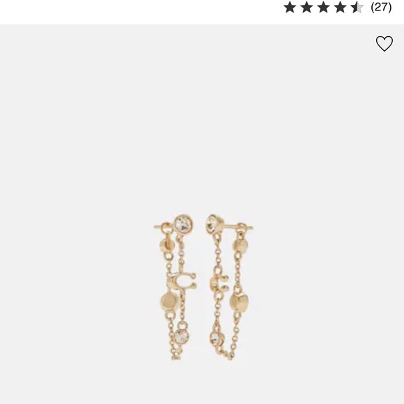 NWT COACH Signature Crystal Chain Earrings - Picture 5 of 5